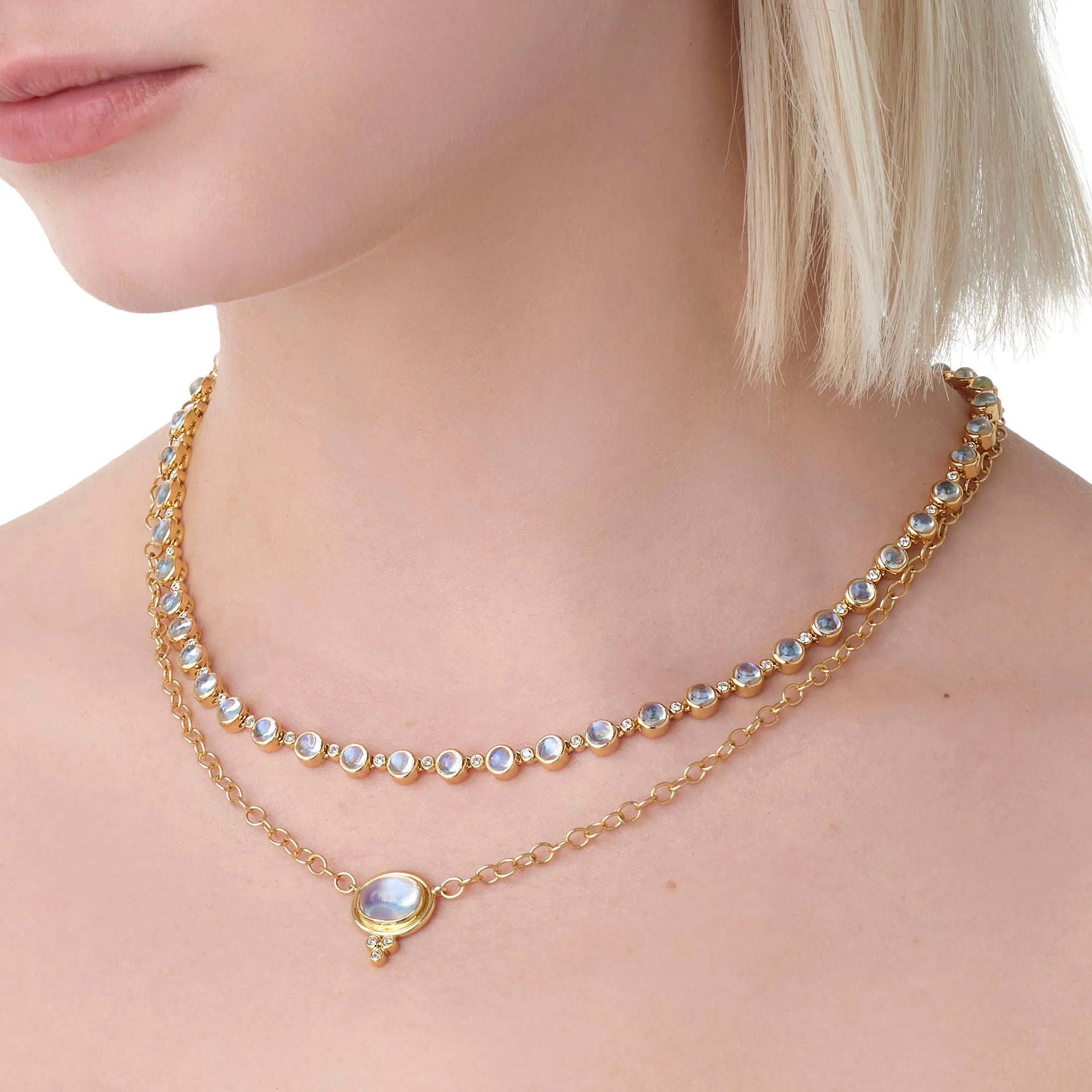 18K Blue Moon Link Necklace