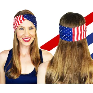 4-Pack: USA American Flag Headbands