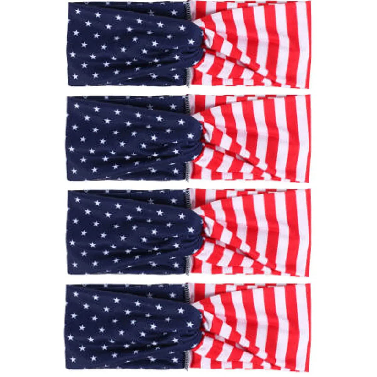 4-Pack: USA American Flag Headbands