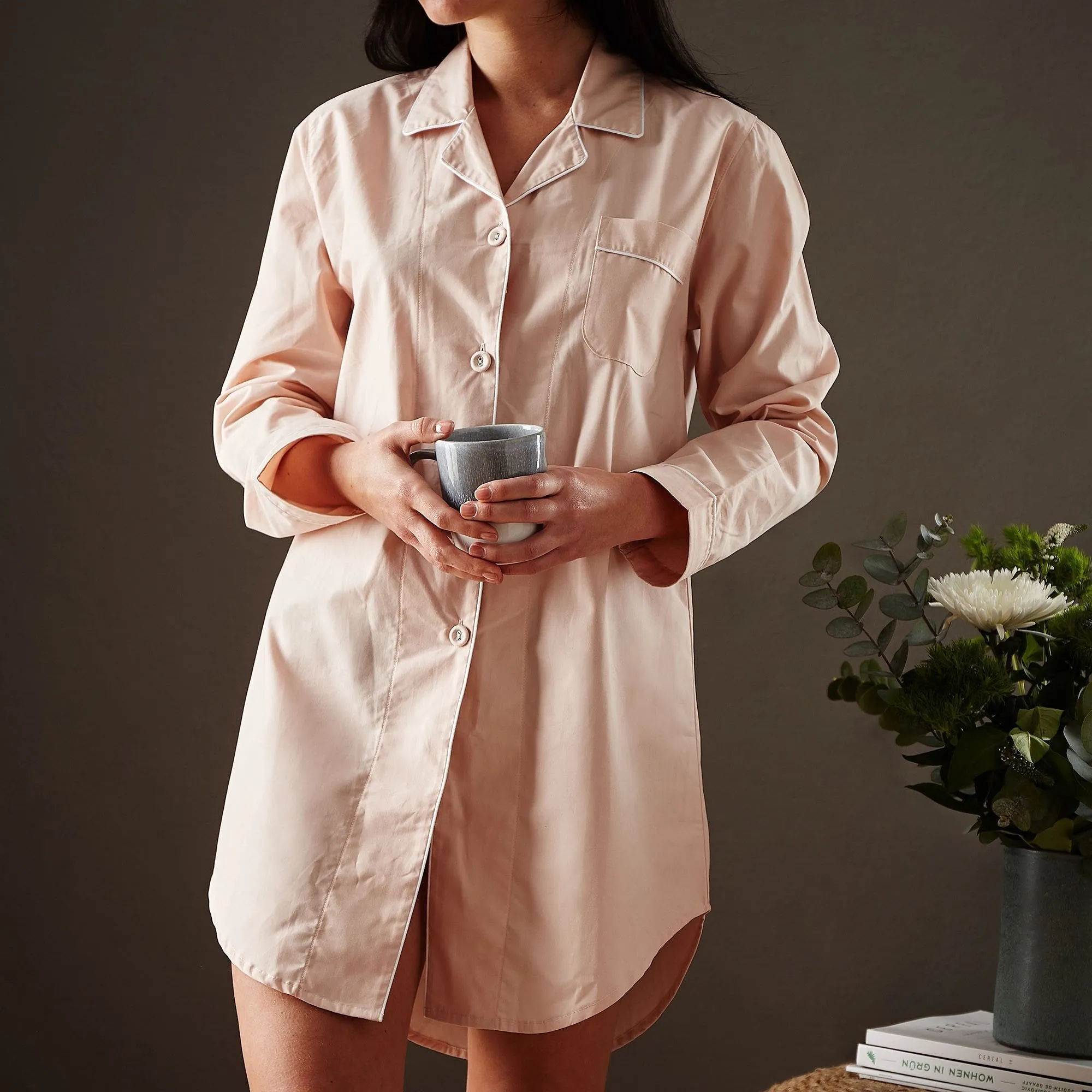 Alva Nightshirt [Light pink/White]