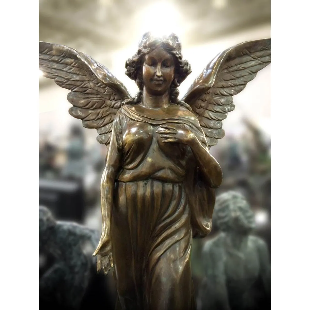 Angel Standing on Marble Base