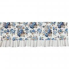 Annie Blue Floral Ruffled Valance 16x60