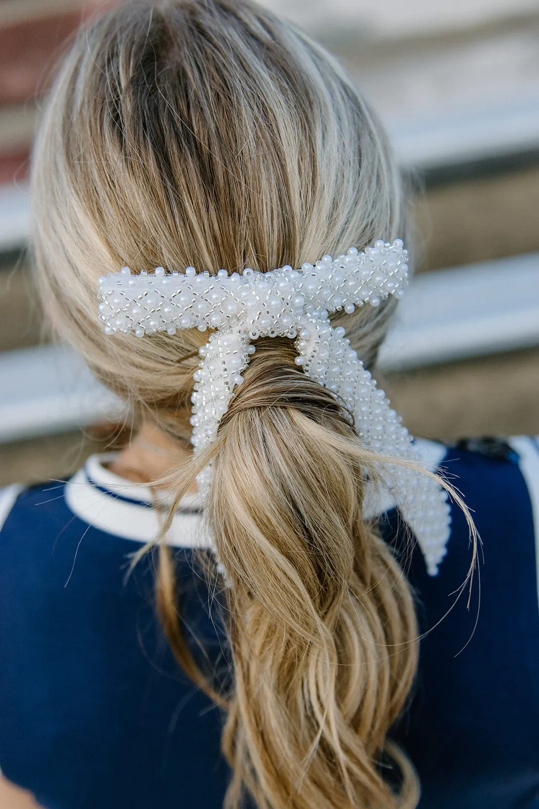 Beaded Pearl Hair bow