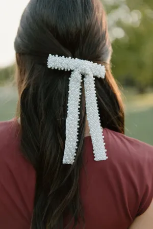 Beaded Pearl Hair bow