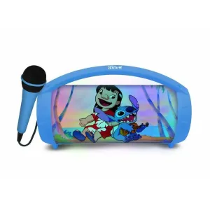 Bluetooth Speaker with Karaoke Microphone Lexibook Stitch Disney Blue