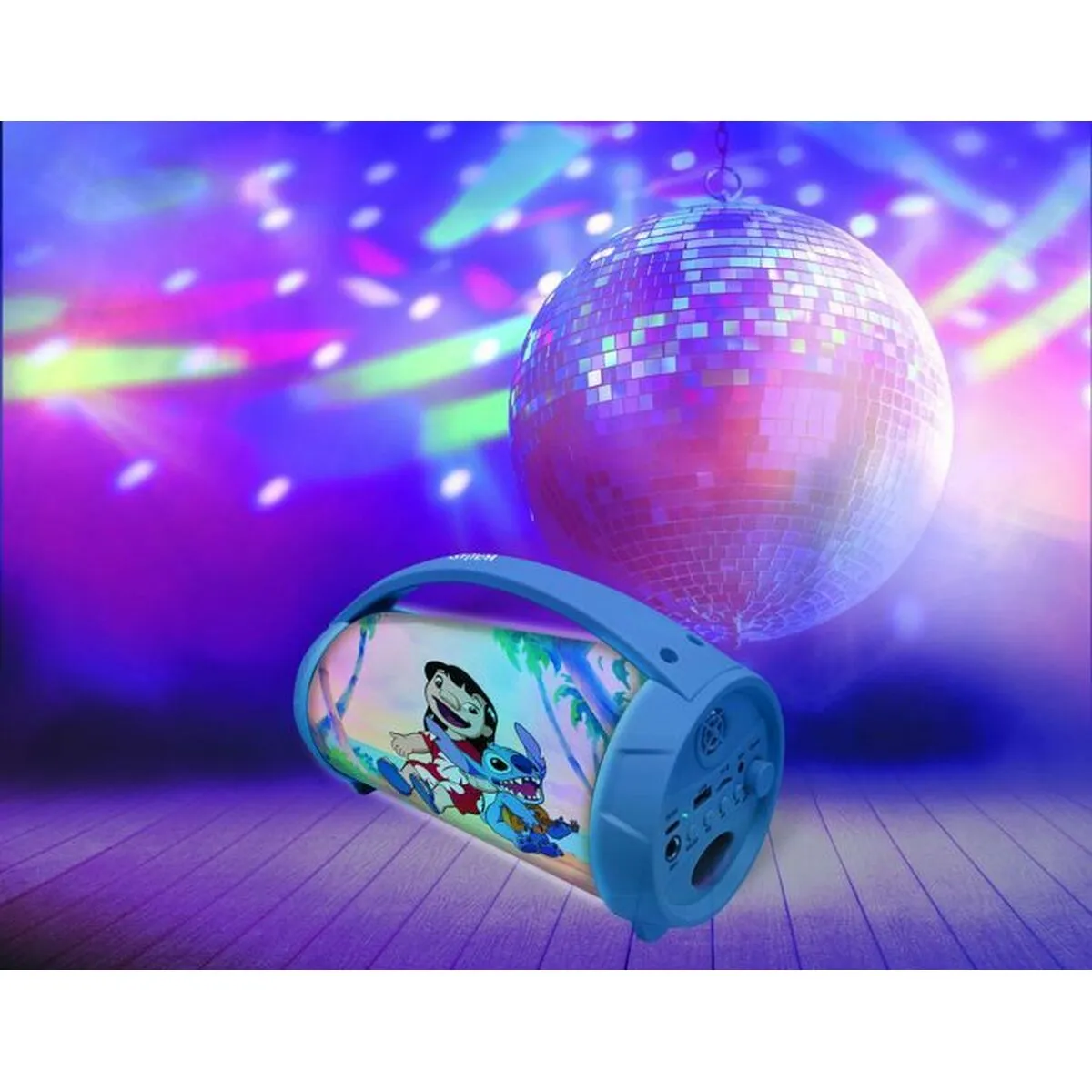 Bluetooth Speaker with Karaoke Microphone Lexibook Stitch Disney Blue