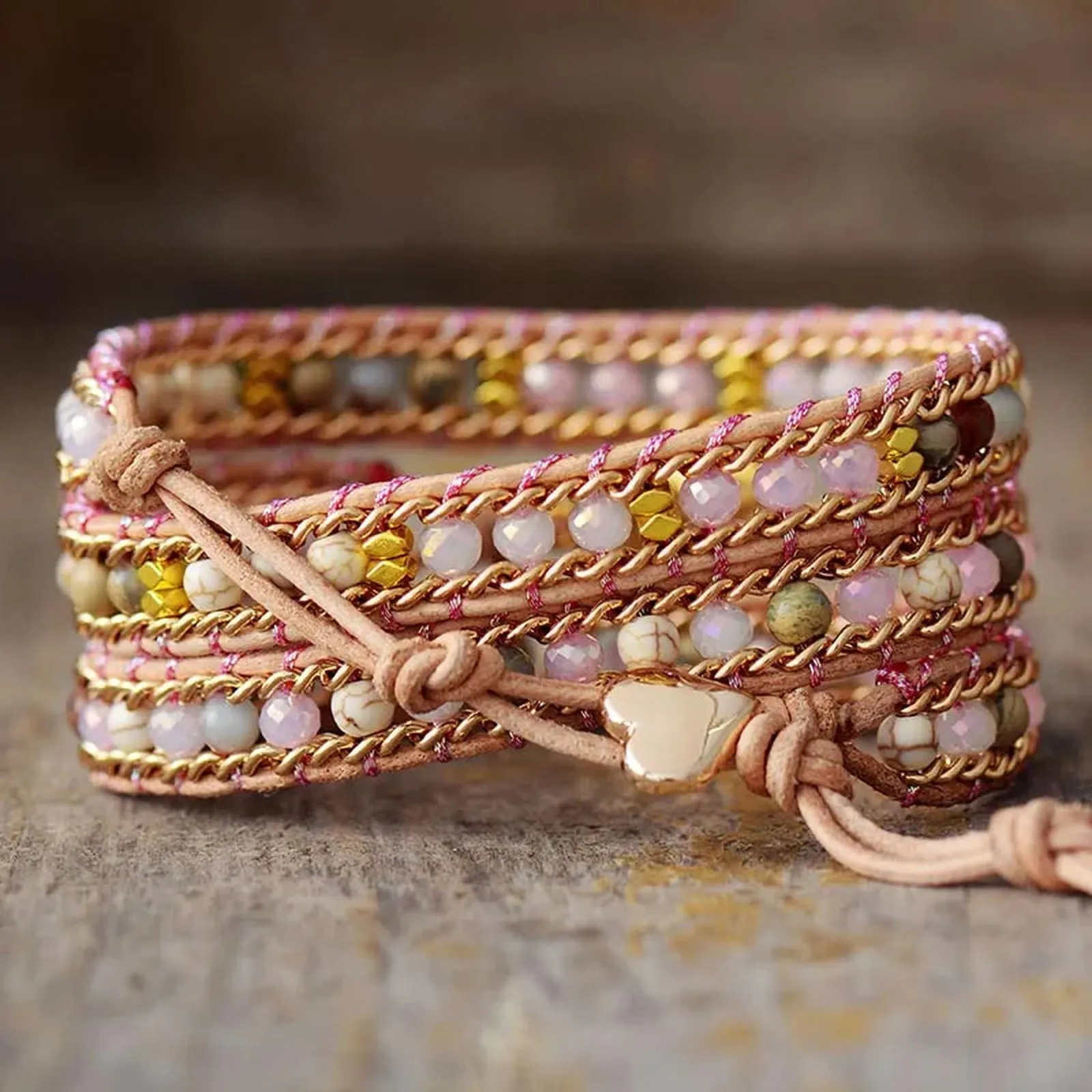 Blush Love 3 Wraps Bracelet