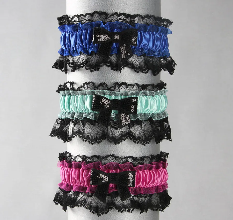 Britney Garter with Sequin Bow