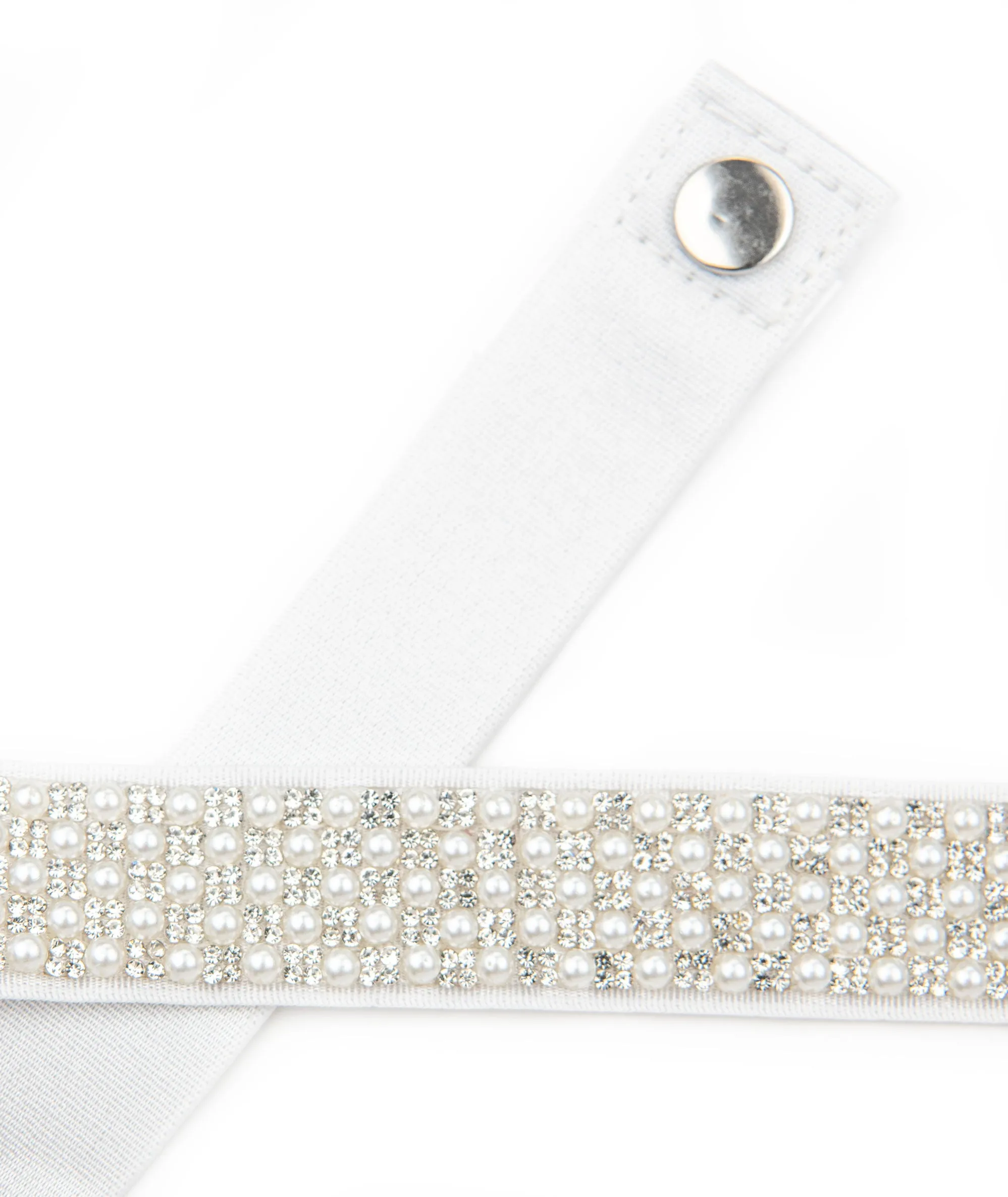 By Debra Girls Ivory Mini Pearl Satin Belt