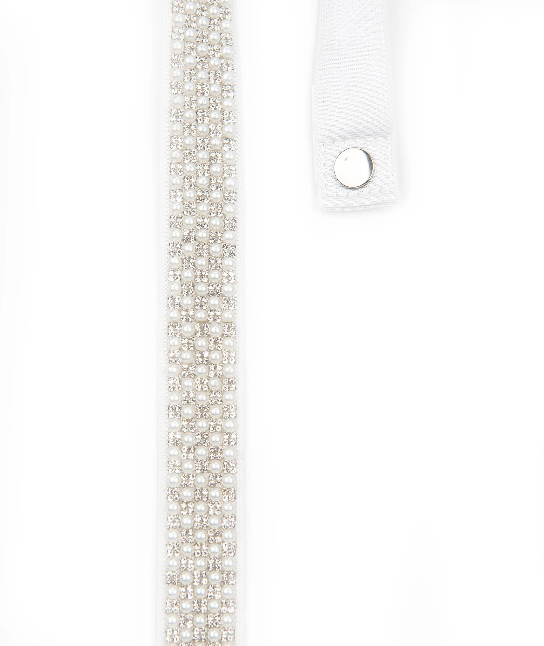 By Debra Girls Ivory Mini Pearl Satin Belt