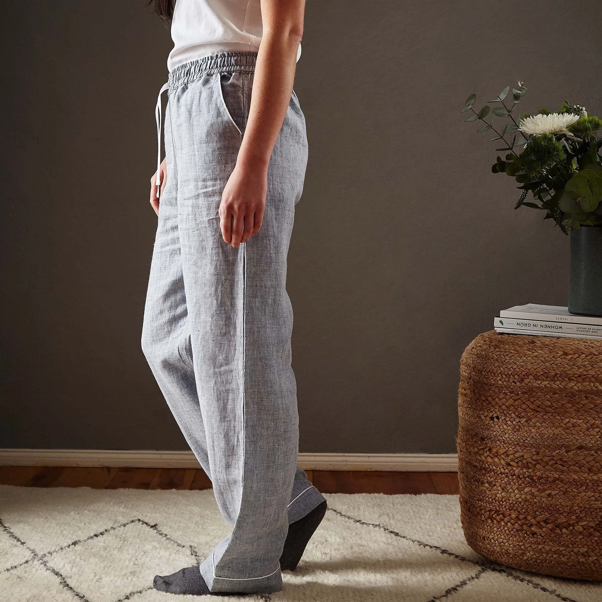 Casaal Pyjama Bottoms [Dark grey blue/White]