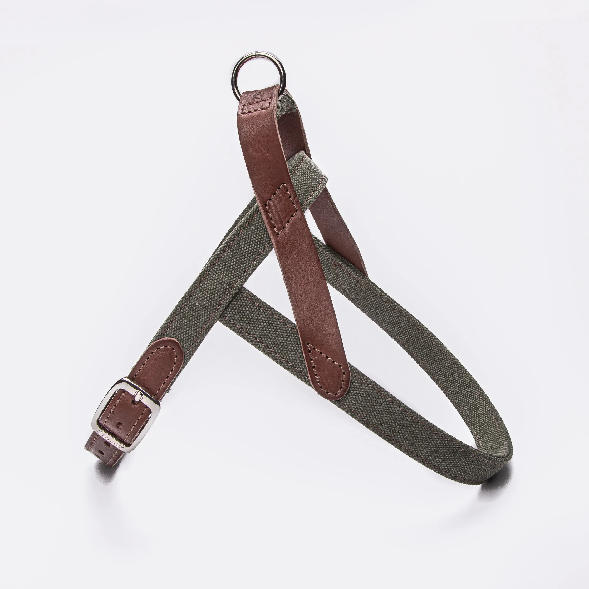 Cloud7: Tivoli Dog Harness in Canvas Leather, Olive