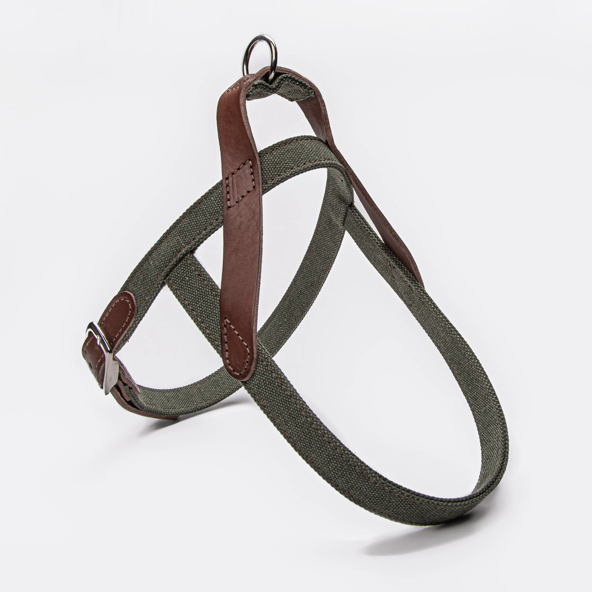 Cloud7: Tivoli Dog Harness in Canvas Leather, Olive