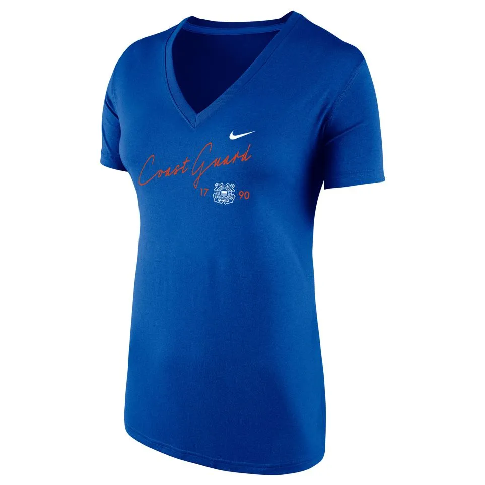 Coast Guard Womens Nike Legend V-Neck Short Sleeve Top