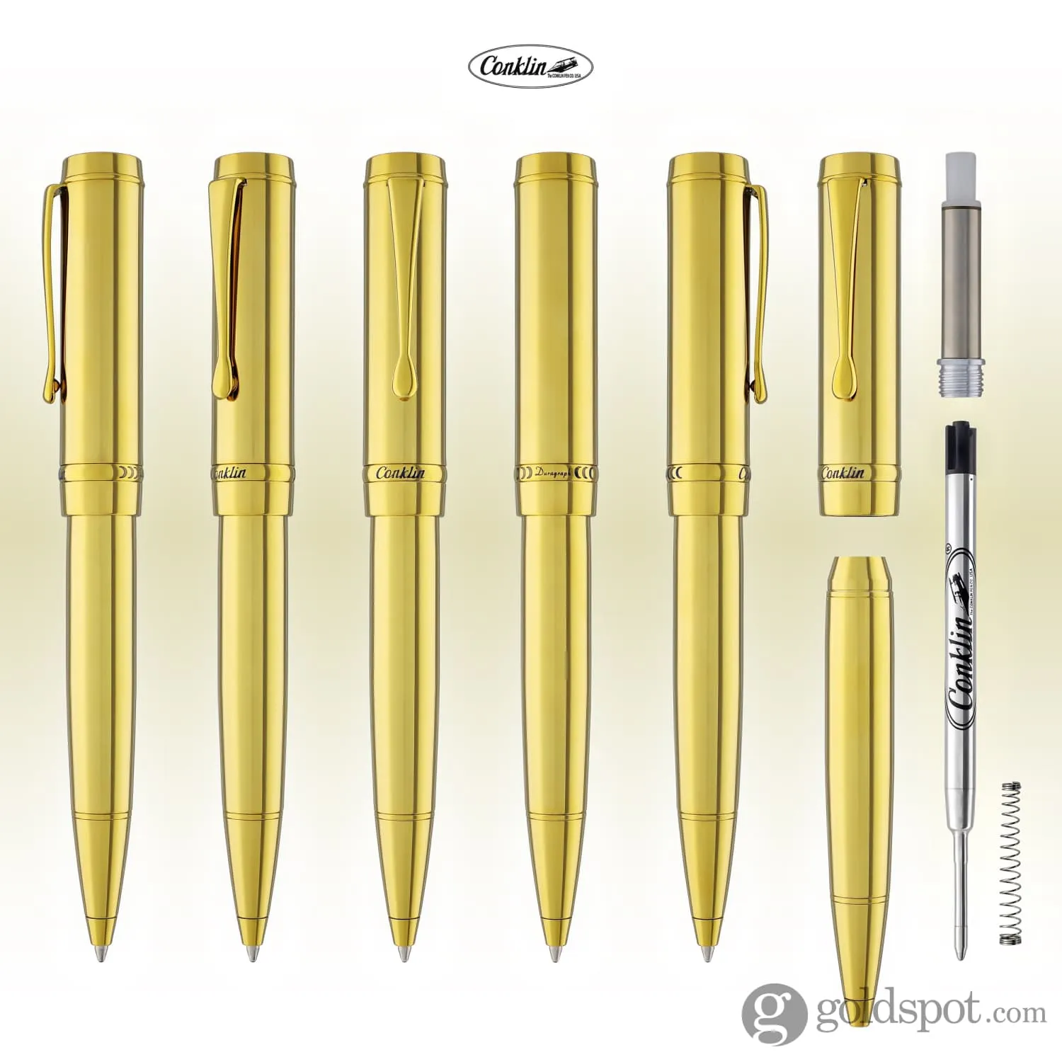 Conklin Duragraph Metal Ballpoint Pen in Gold