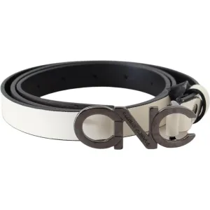 Costume National Metallic Gray Italian Leather Fashion Belt