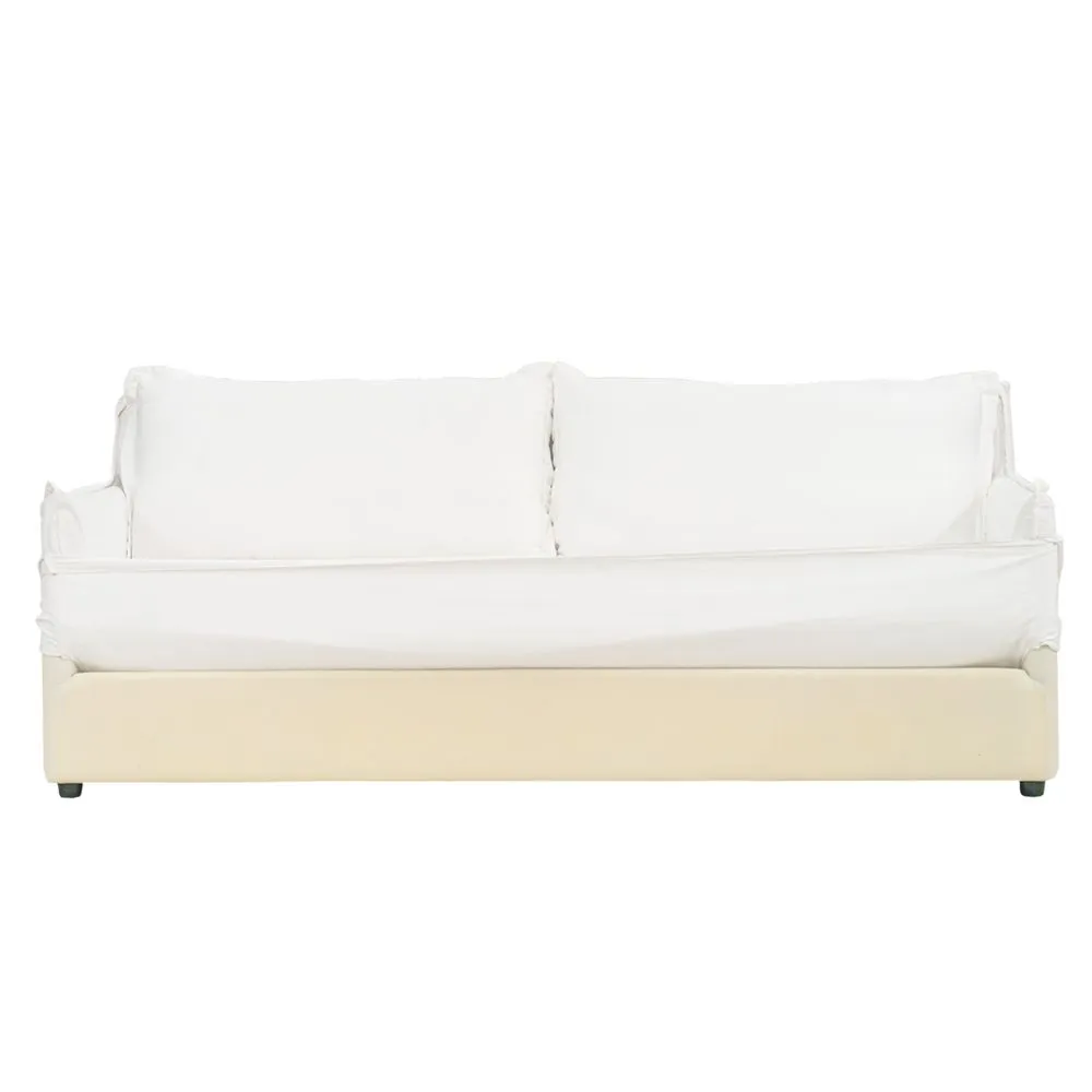 Cove 3 Seater Slip Cover Sofa - White Linen