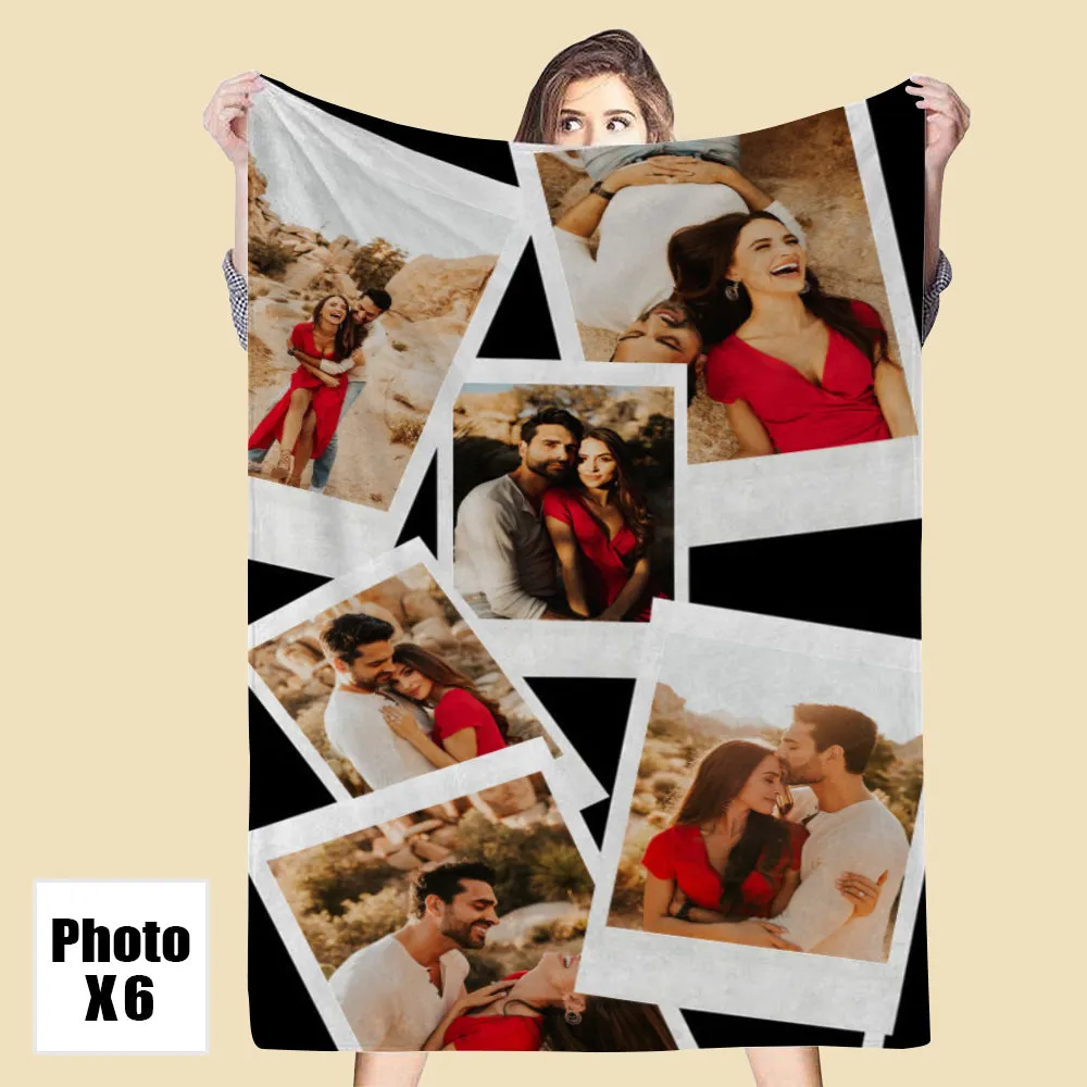 Custom 6 Photos Blankets Personalized Puzzle Blanket Gifts