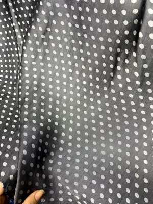 Dark grey dot silk - PURE MULBERRY SILK fabric by the yard - Polkadot silk -Luxury Silk - Natural silk - Handmade in VietNam- Silk with Design