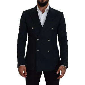 Dolce & Gabbana Elegant Cashmere-Silk Blend Blue Blazer