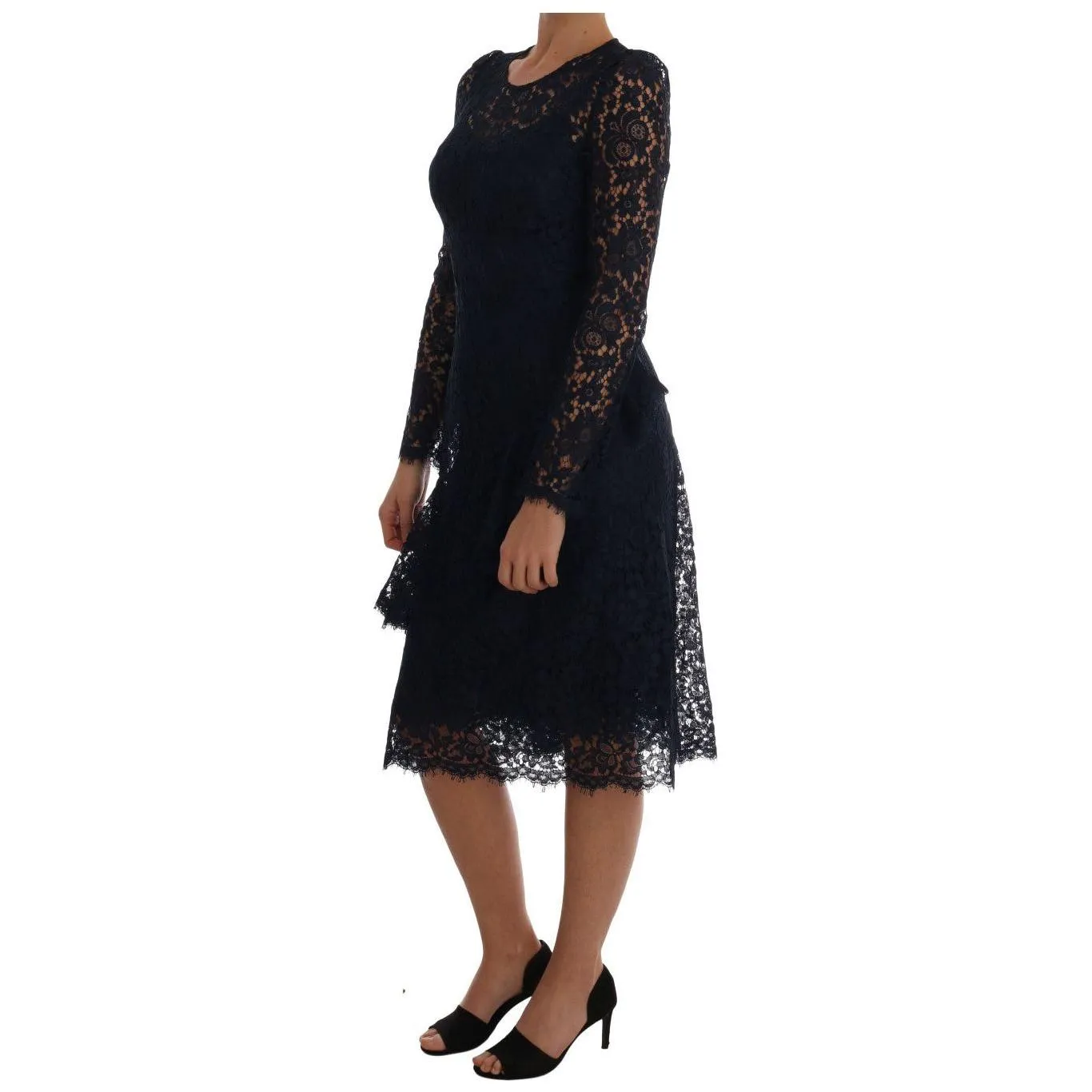 Dolce & Gabbana Elegant Floral Lace A-Line Dress