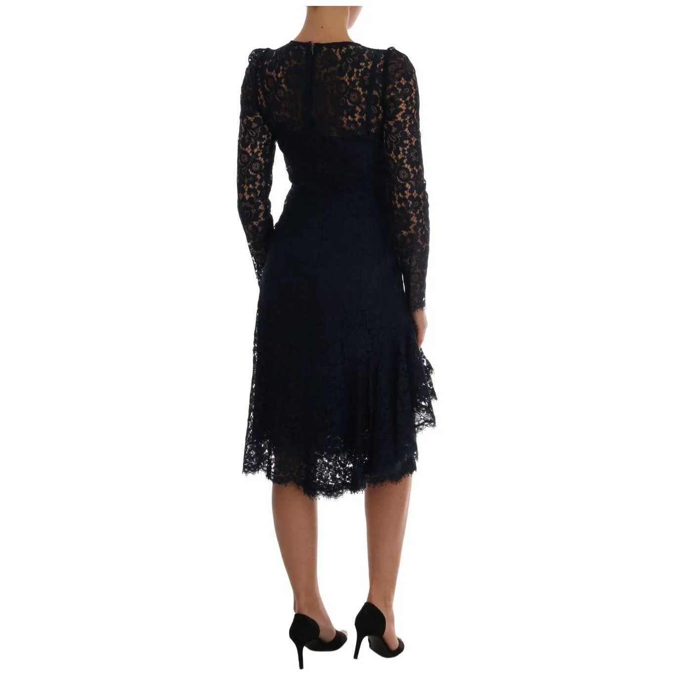 Dolce & Gabbana Elegant Floral Lace A-Line Dress