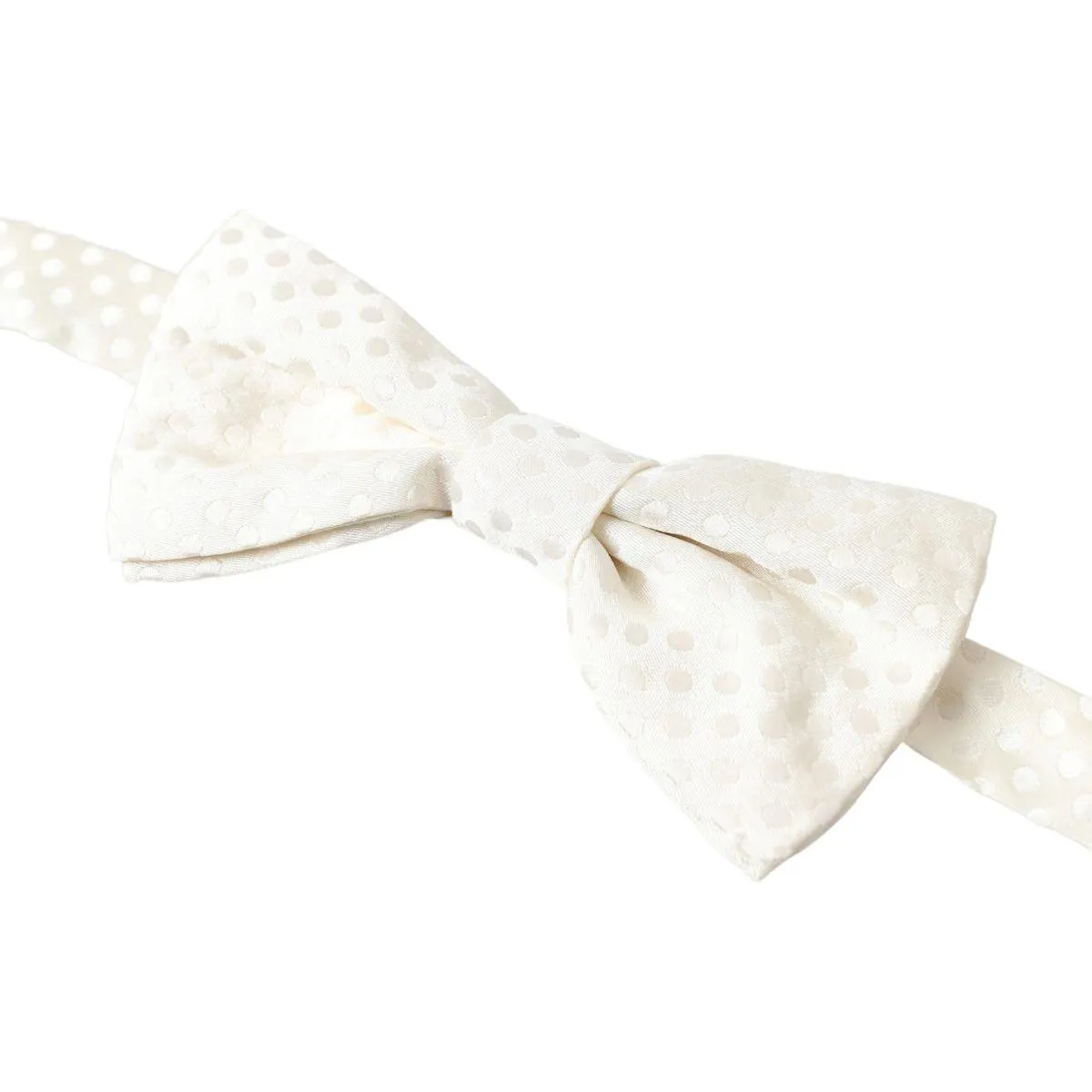 Dolce & Gabbana Elegant Ivory Fantasy Pattern Silk Bow Tie