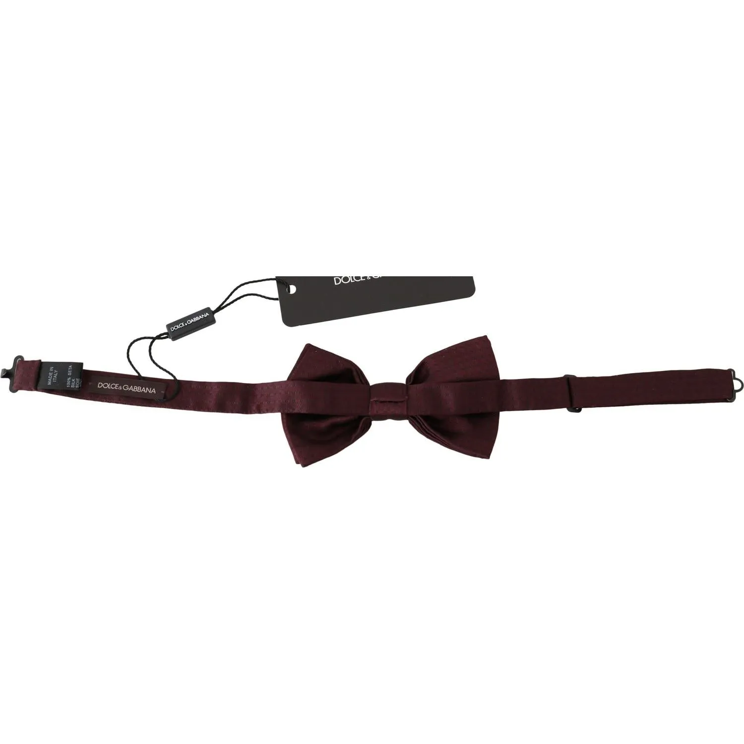 Dolce & Gabbana Elegant Maroon Silk Polka Dot Bow Tie