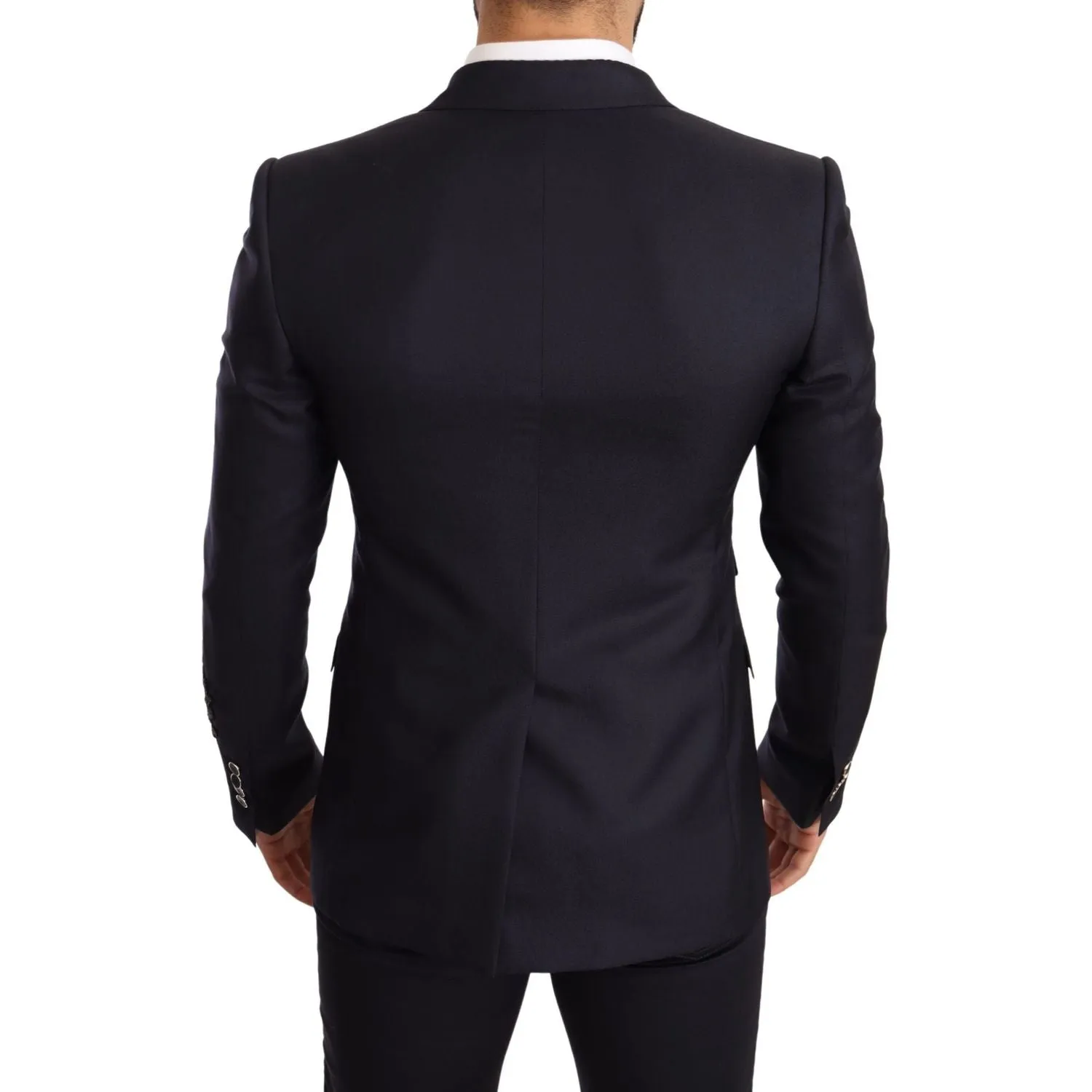 Dolce & Gabbana Elegant Navy Cashmere Silk Blend Blazer