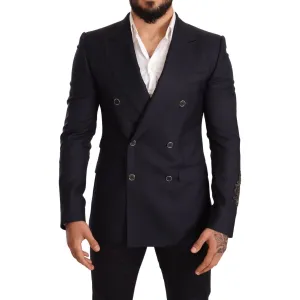 Dolce & Gabbana Elegant Navy Cashmere Silk Blend Blazer