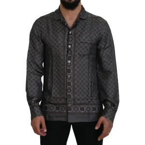 Dolce & Gabbana Elegant Silk Satin Baroque Shirt