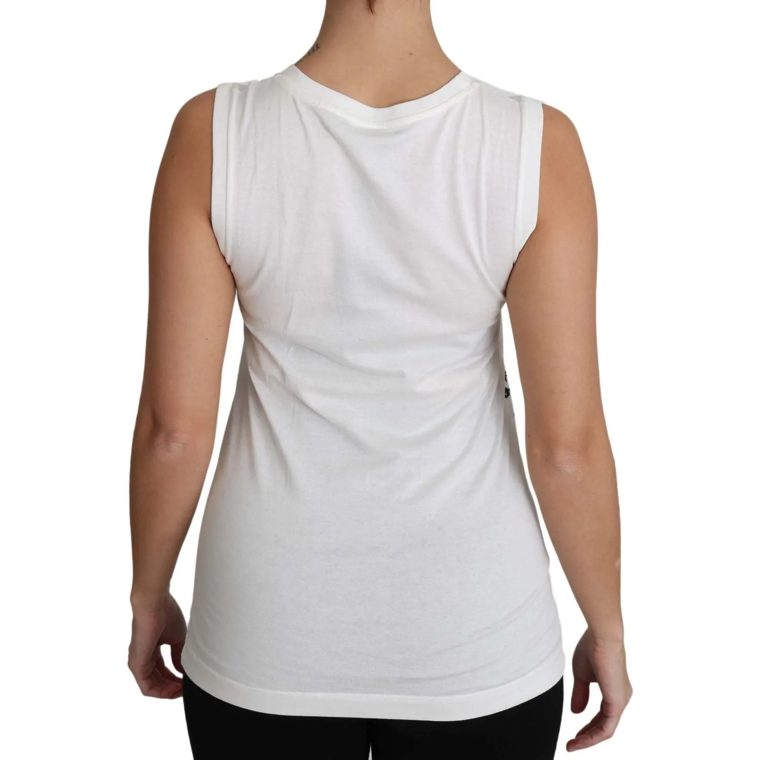 Dolce & Gabbana Elegant White Sleeveless Cotton Silk Shirt