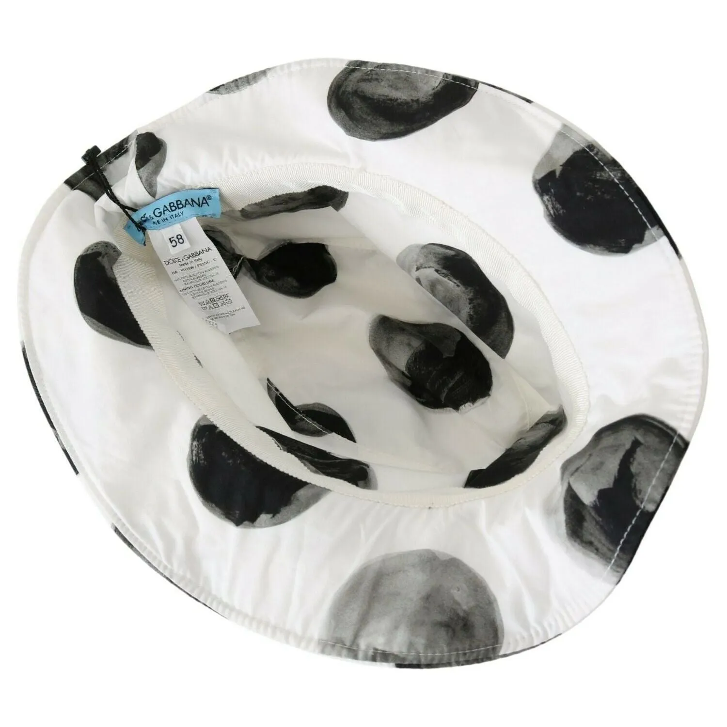 Dolce & Gabbana Polka Dot Cotton Bucket Hat - White & Black