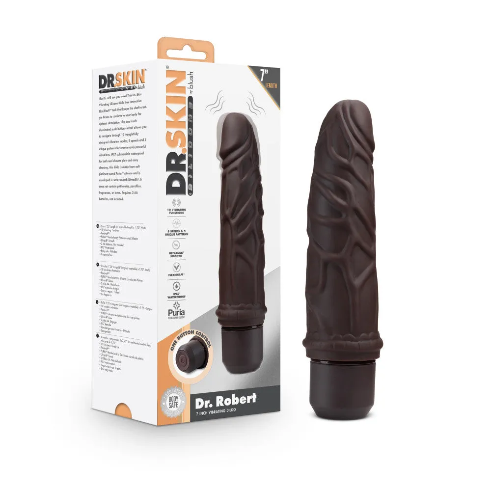 Dr. Skin Silicone By Blush® | Dr. Robert Brown 7.25-Inch Long Vibrating Dildo