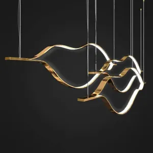 Ebb Golden Finish Modern Space Chandelier (8804)