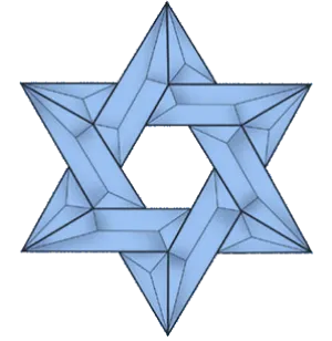 EC210B - Light Blue Menorah Bevel Cluster