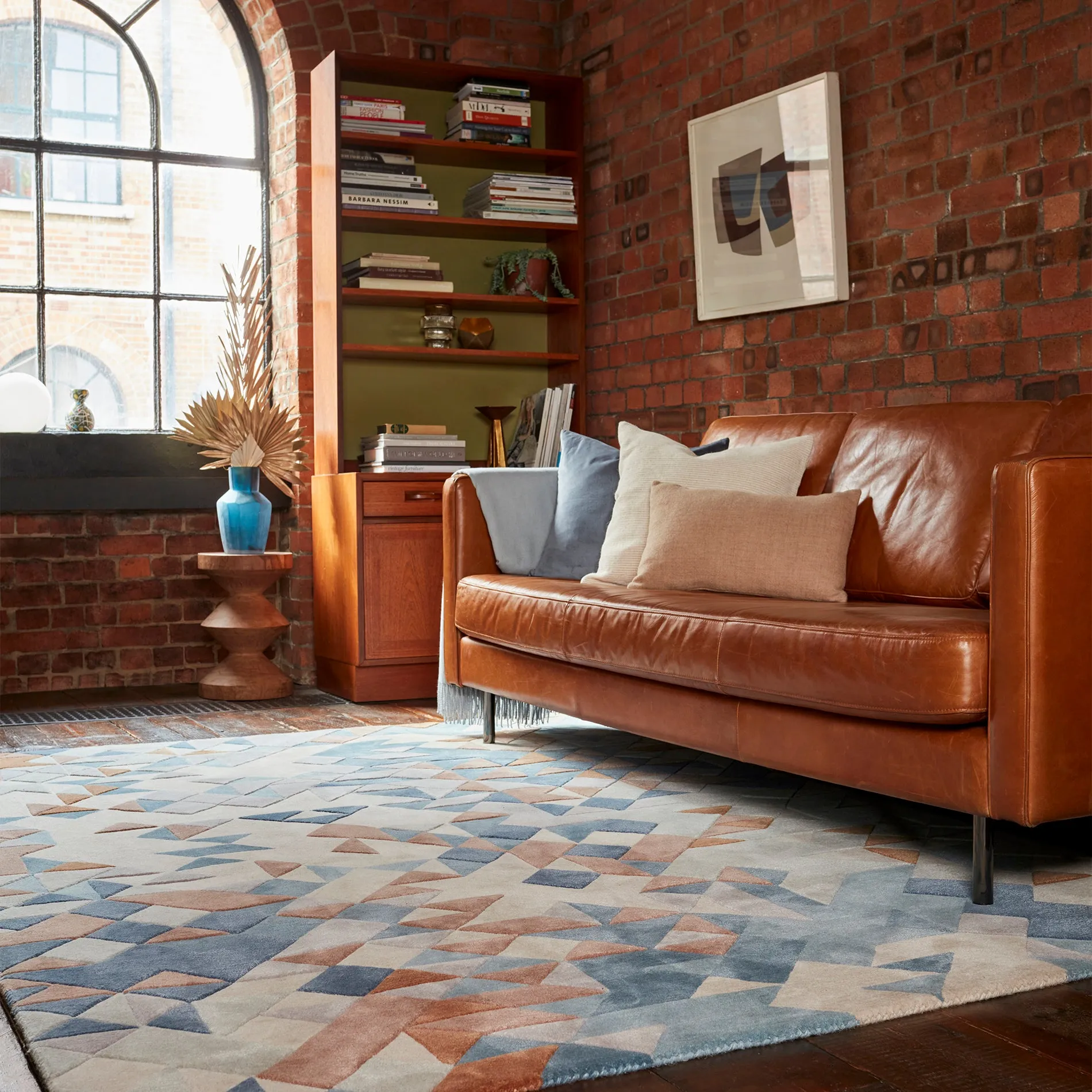 Emlyn Hand Tufted Wool & Viscose Rug - Blue