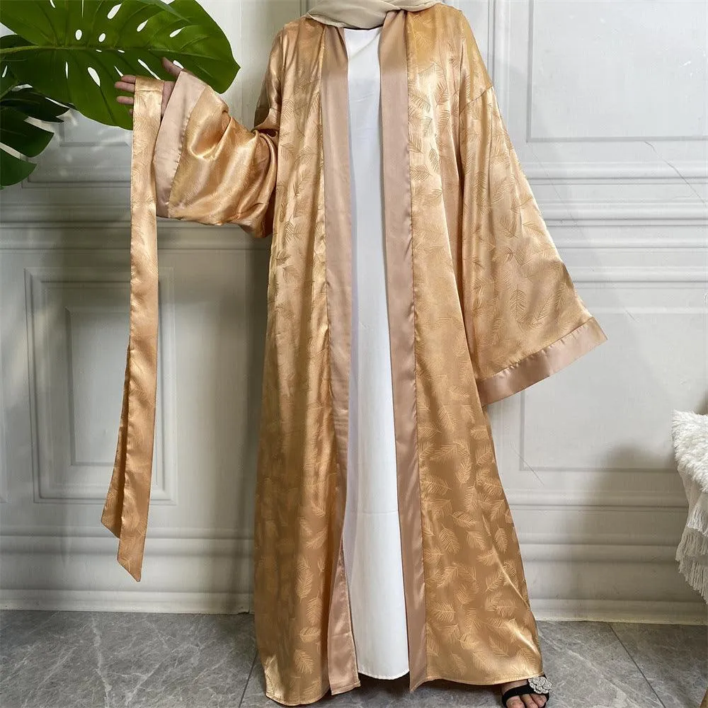 Fashion Printed Satin Cardigan Robe