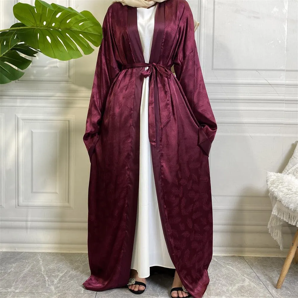 Fashion Printed Satin Cardigan Robe