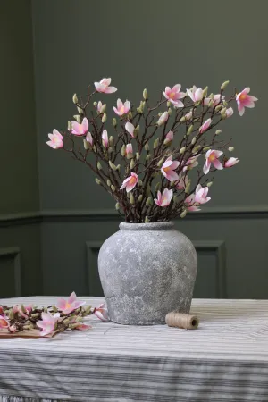 Faux Pale Pink Magnolia Stem