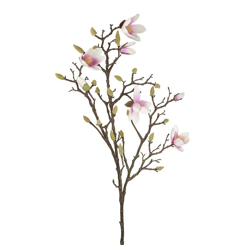 Faux Pale Pink Magnolia Stem