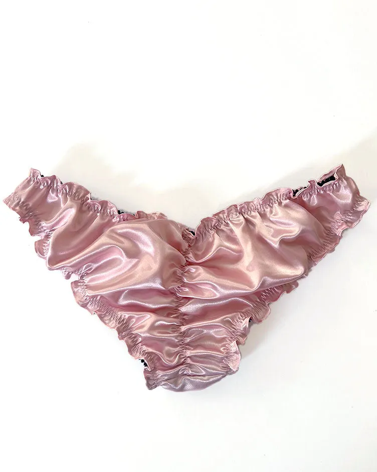 Florid Deadstock Satin Bloomers in Vintage Pink