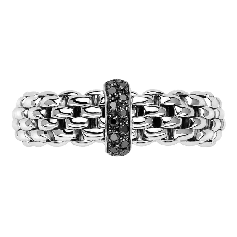 FP Vendome 18ct White Gold .11ct Black Diamond Ring