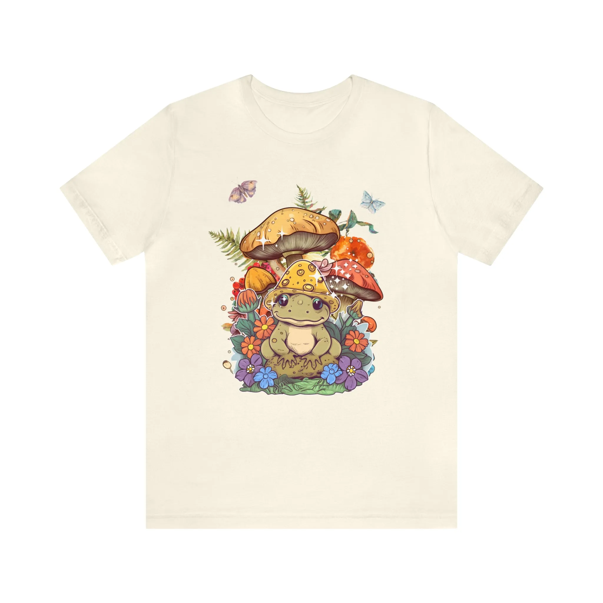 Frog and mushroom cute Unisex Jersey Short Sleeve Tee