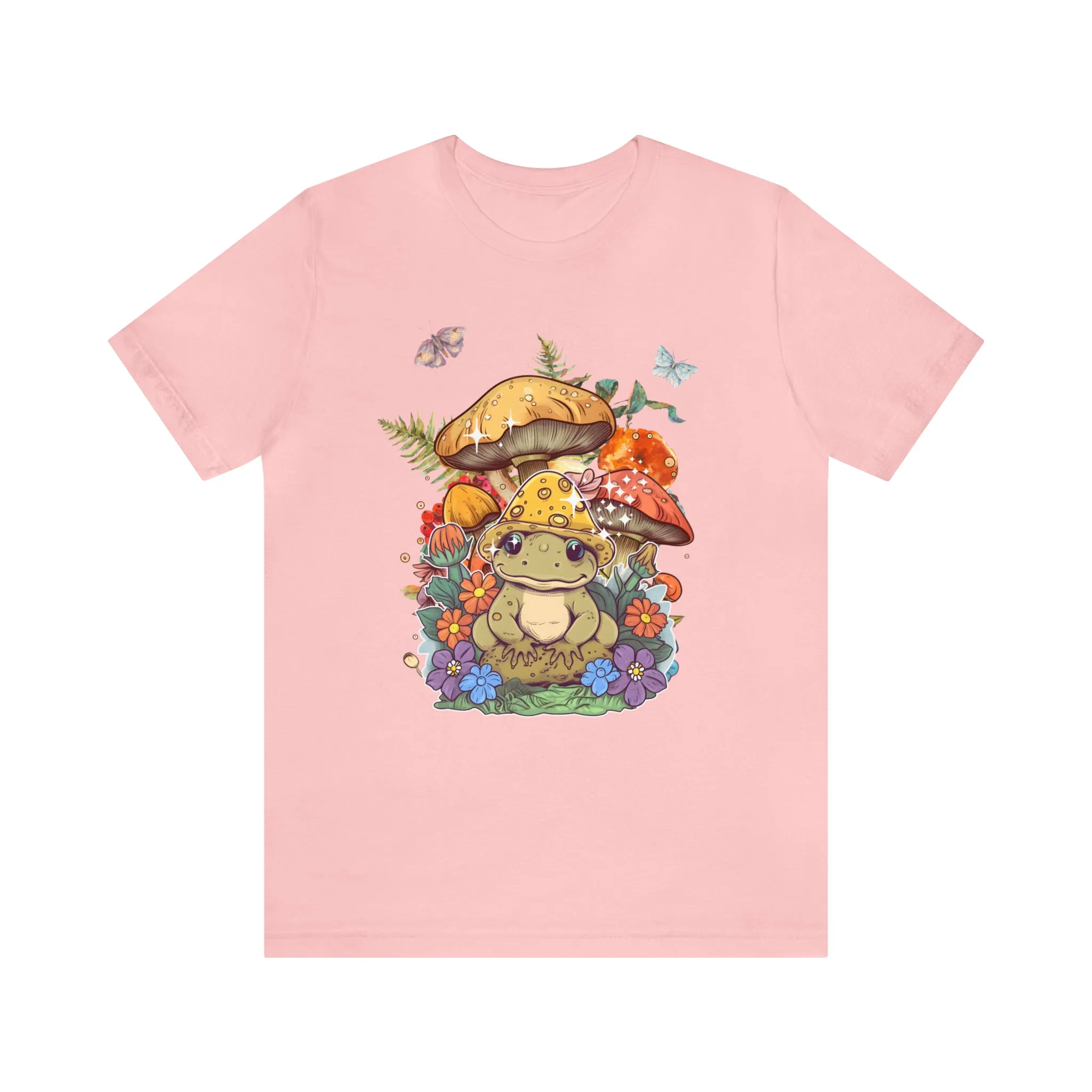 Frog and mushroom cute Unisex Jersey Short Sleeve Tee