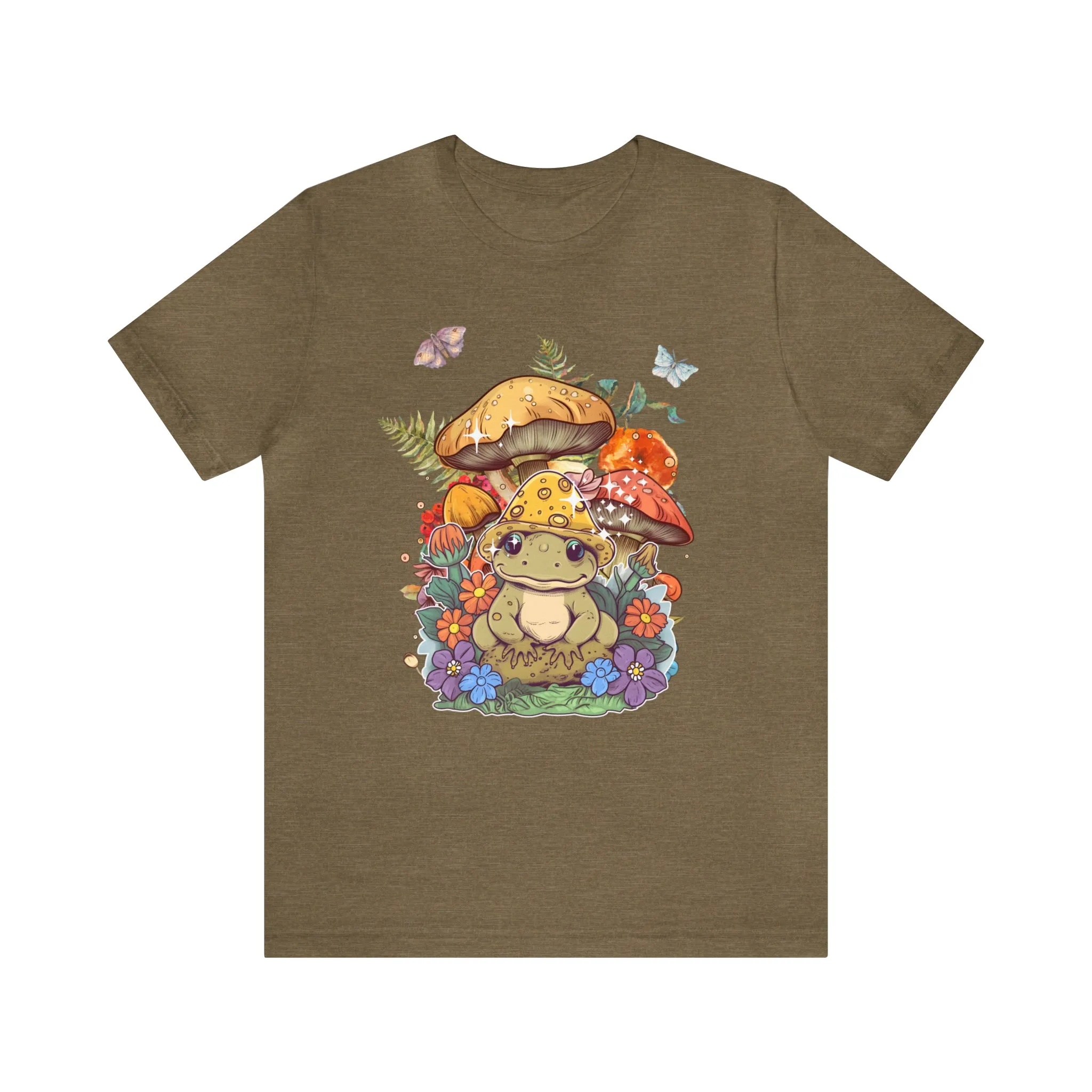 Frog and mushroom cute Unisex Jersey Short Sleeve Tee