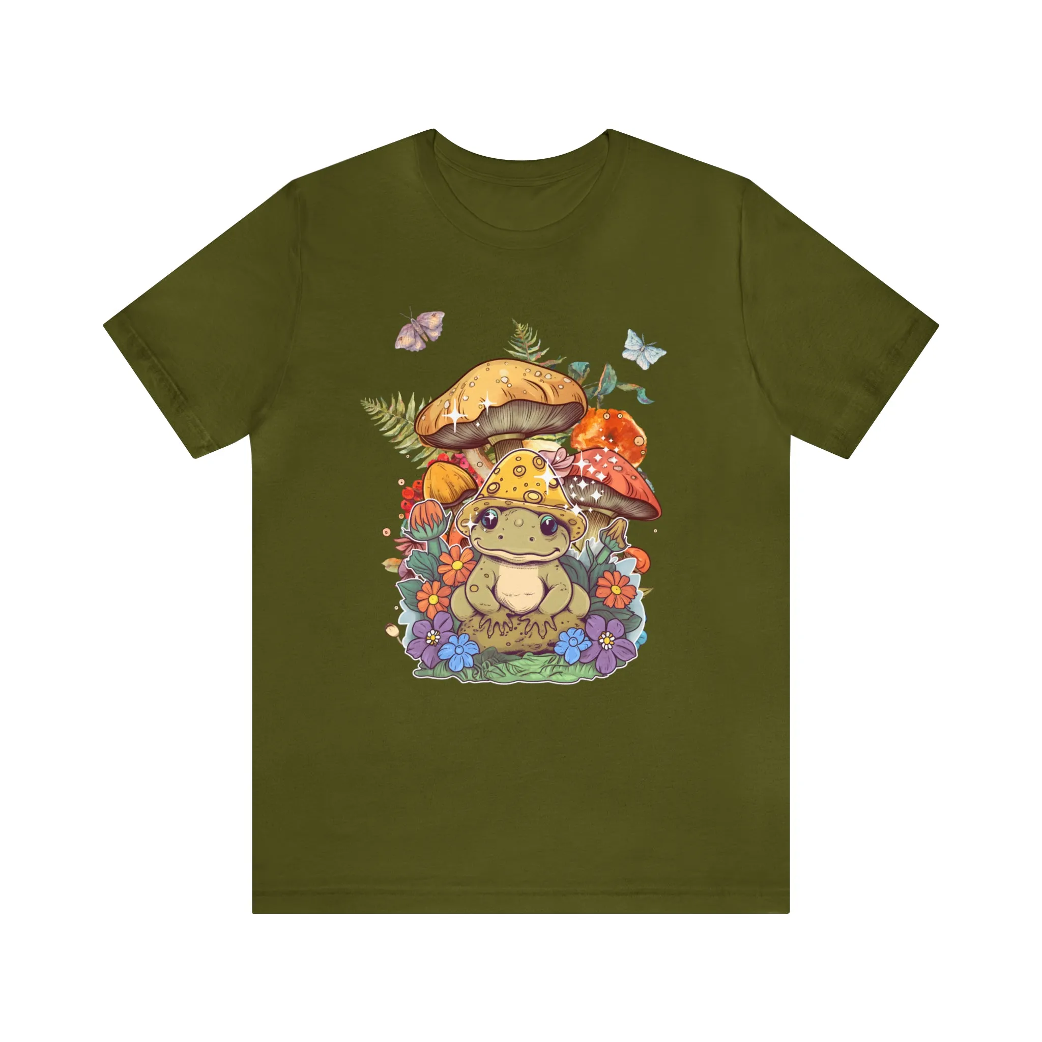 Frog and mushroom cute Unisex Jersey Short Sleeve Tee