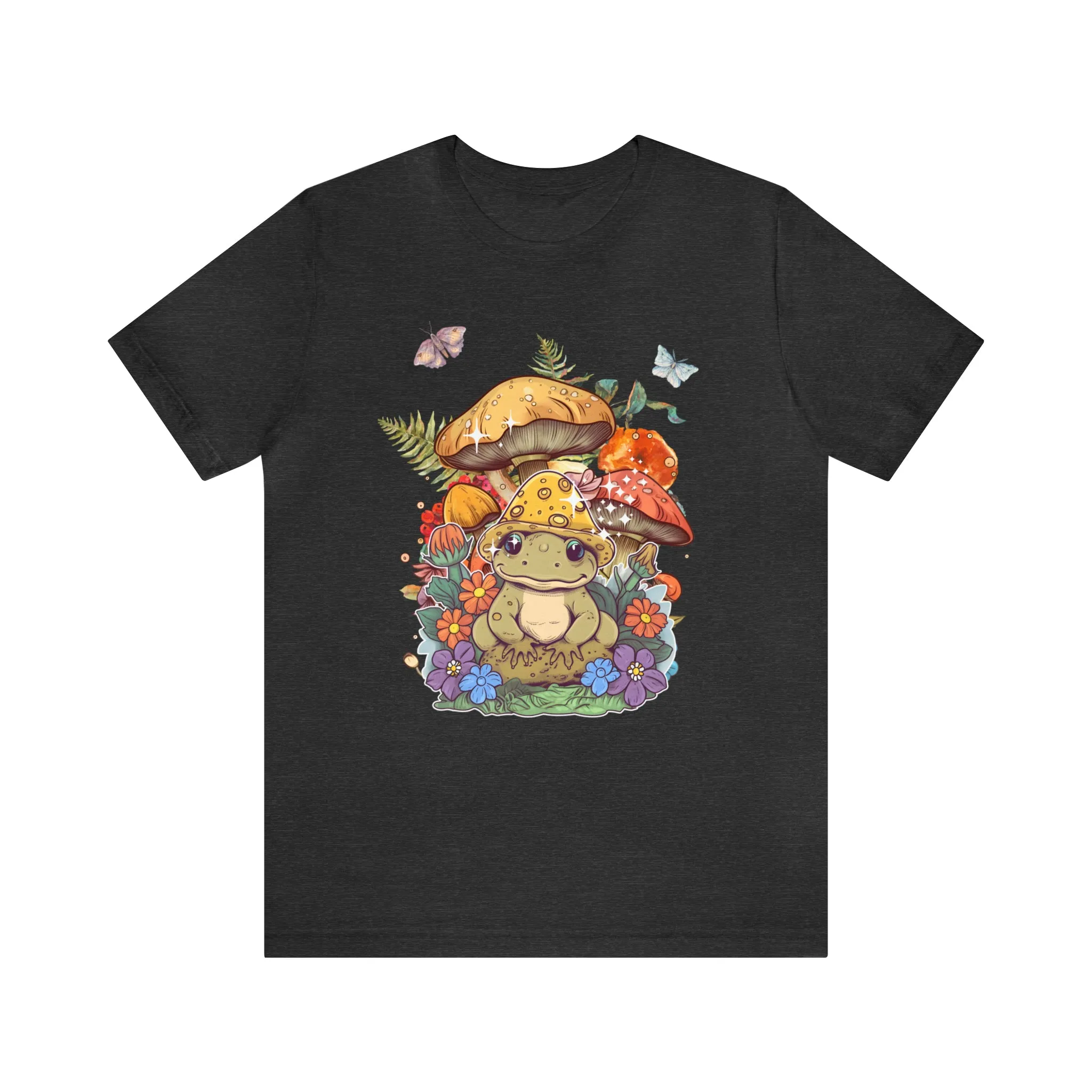 Frog and mushroom cute Unisex Jersey Short Sleeve Tee