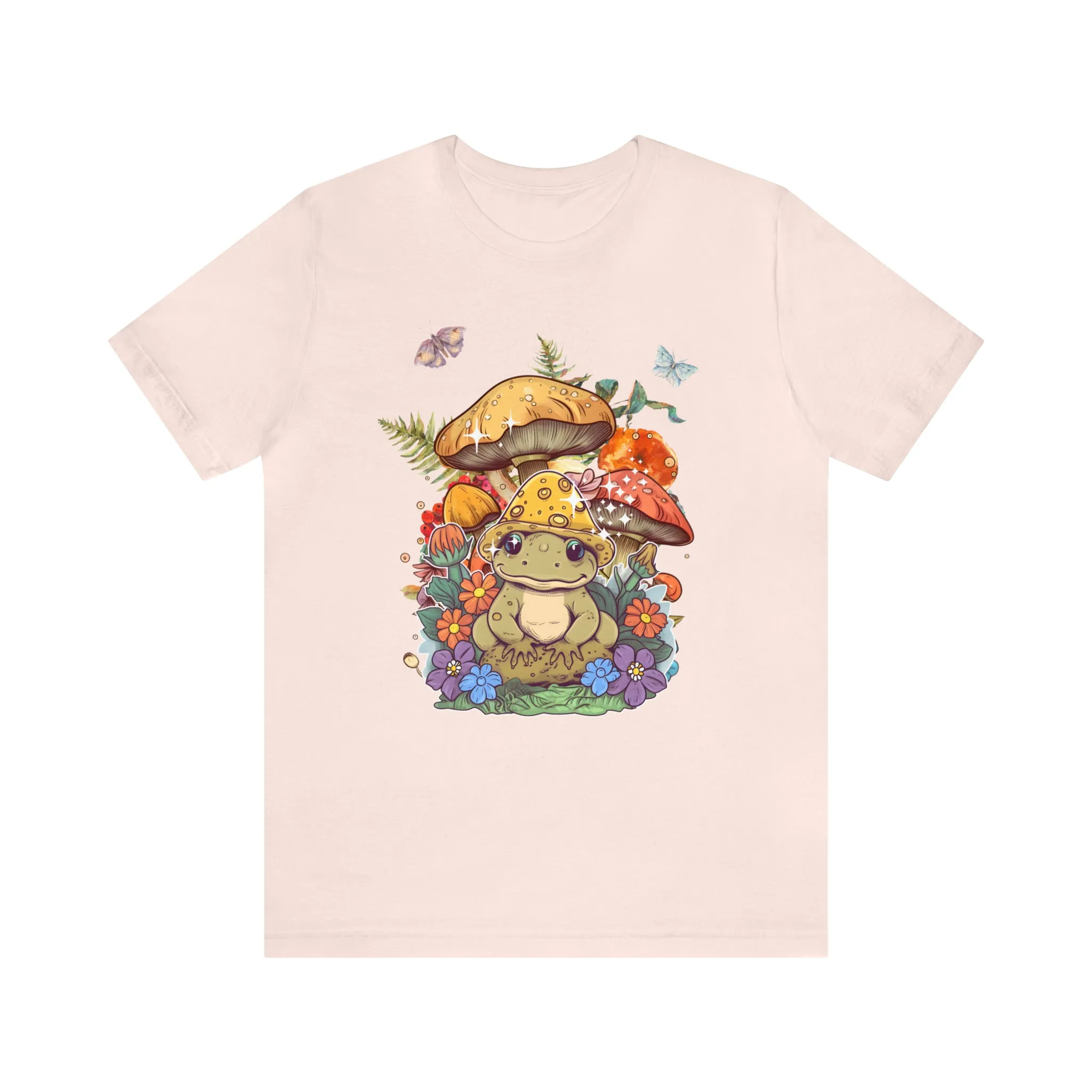 Frog and mushroom cute Unisex Jersey Short Sleeve Tee