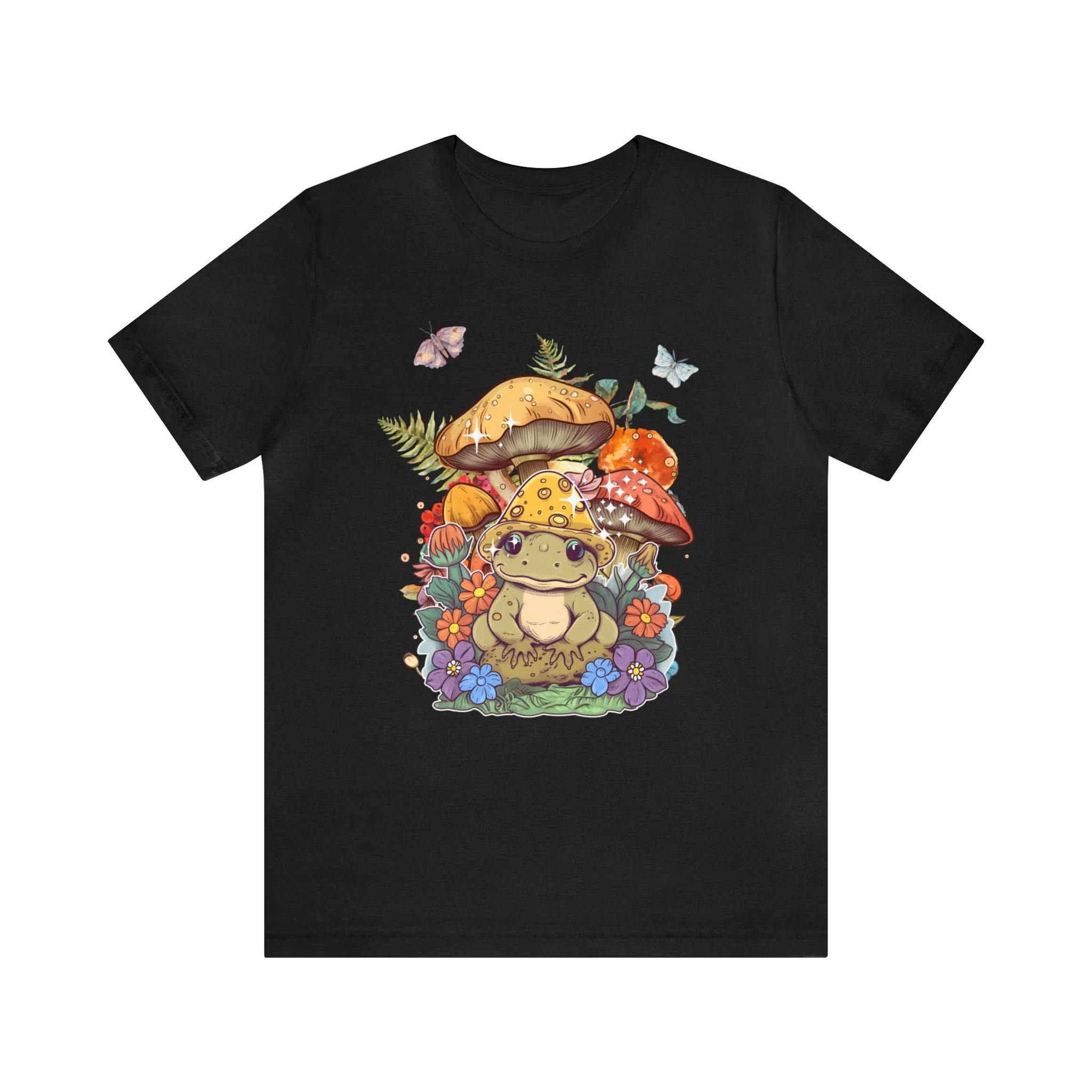 Frog and mushroom cute Unisex Jersey Short Sleeve Tee